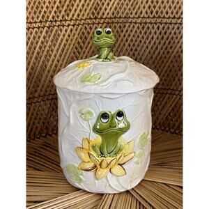 VTG Neil the Frog canister, Sears Roebuck & Co. vintage 70's ceramic jar 10.5 in